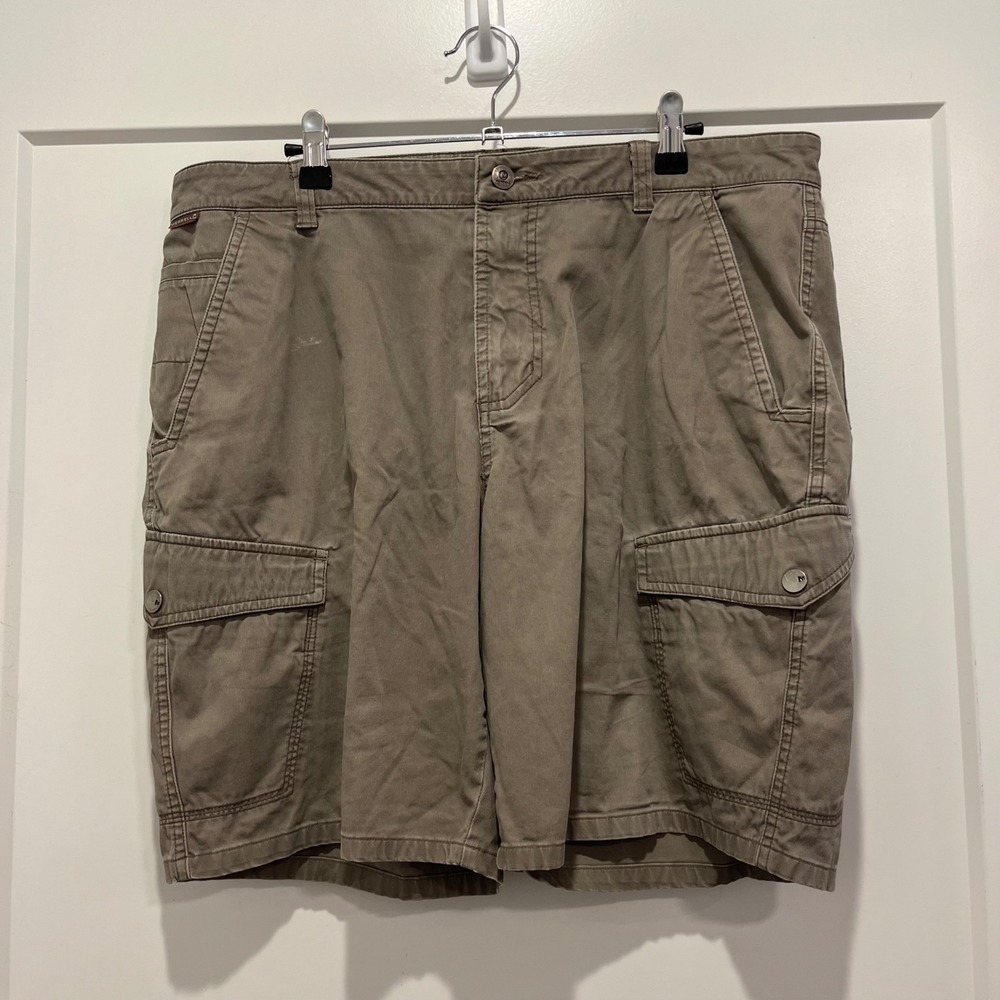 Merrell Mens Cargo Shorts Size 34 Brown Olive Hiking Outdoor Casual Cotton Blend